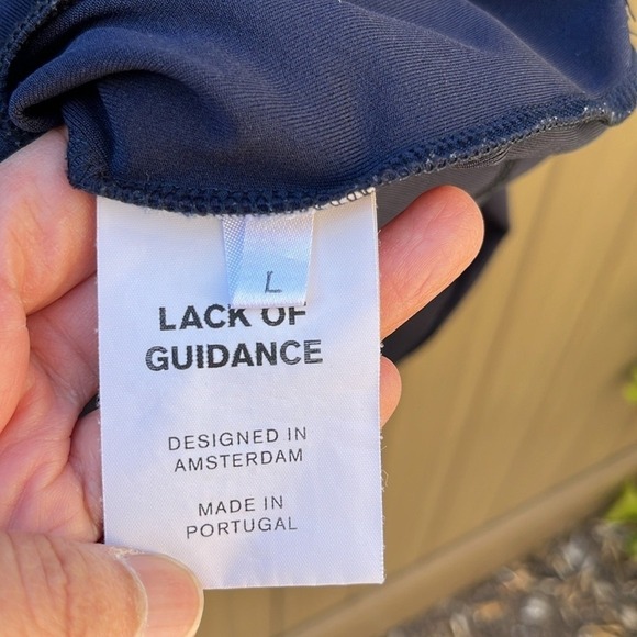 Lack of Guidance Navy Blue Track Jacket Logo Full Zip Men's Size L - Picture 8 of 11